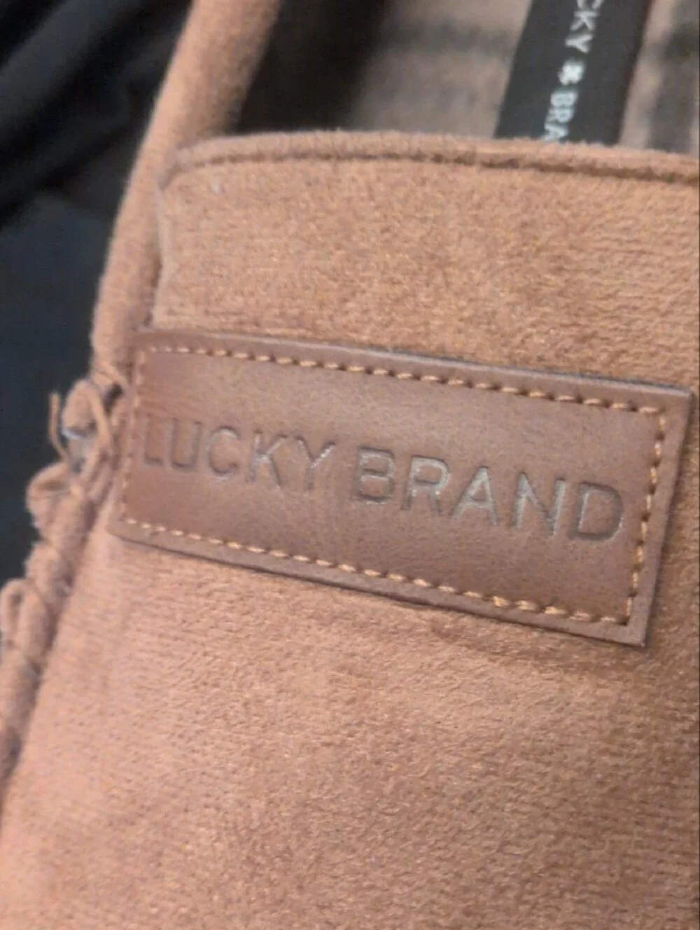 Lucky Brand Men’s Tan Suede Slip-On Moccasins